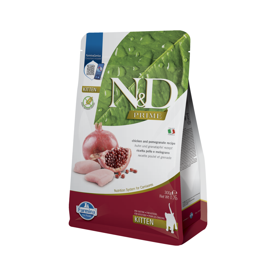 N&D Prime Kitten hrană uscată pentru pisoi cu pui și rodie, 300 g