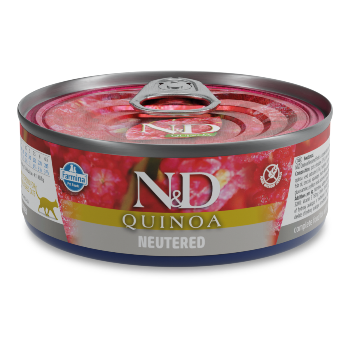 N&D Quinoa Neutered hrană umedă pentru pisici sterilizate cu porc 80 g