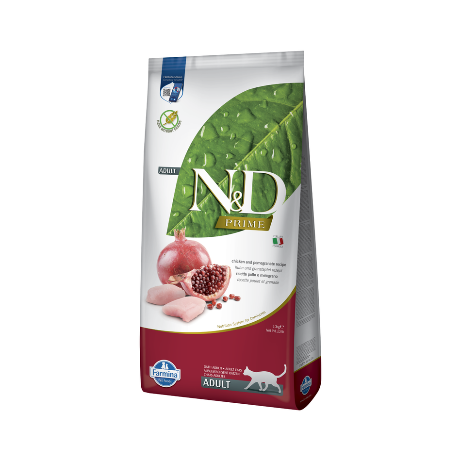 N&D Prime hrana uscata cu pui si rodie pentru pisici adulte, 10 kg