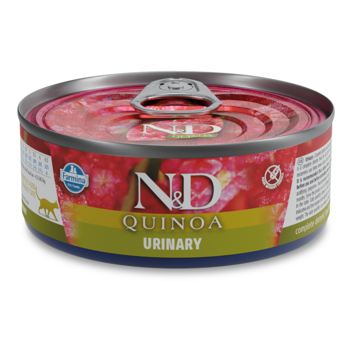 N&D Quinoa Urinary hrană umedă pentru pisici cu rață 80 g