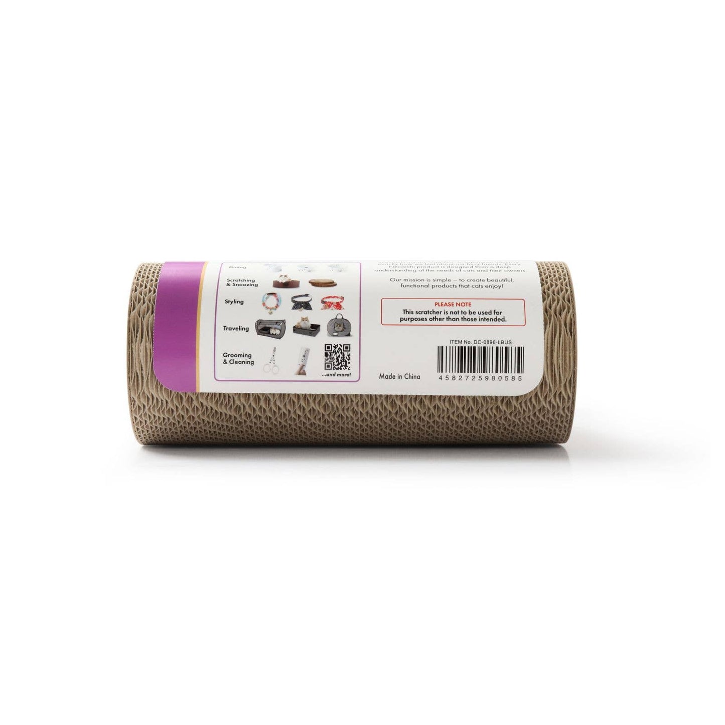 Necoichi lounge curbat pentru pisici, carton pentru zgariat, Oak