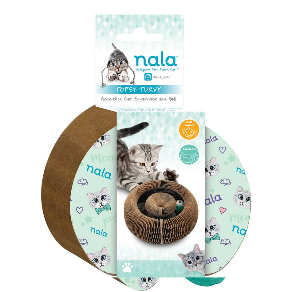 Nala Expandable Hideout scratcher extensibil si modelabil cu bila pentru pisici