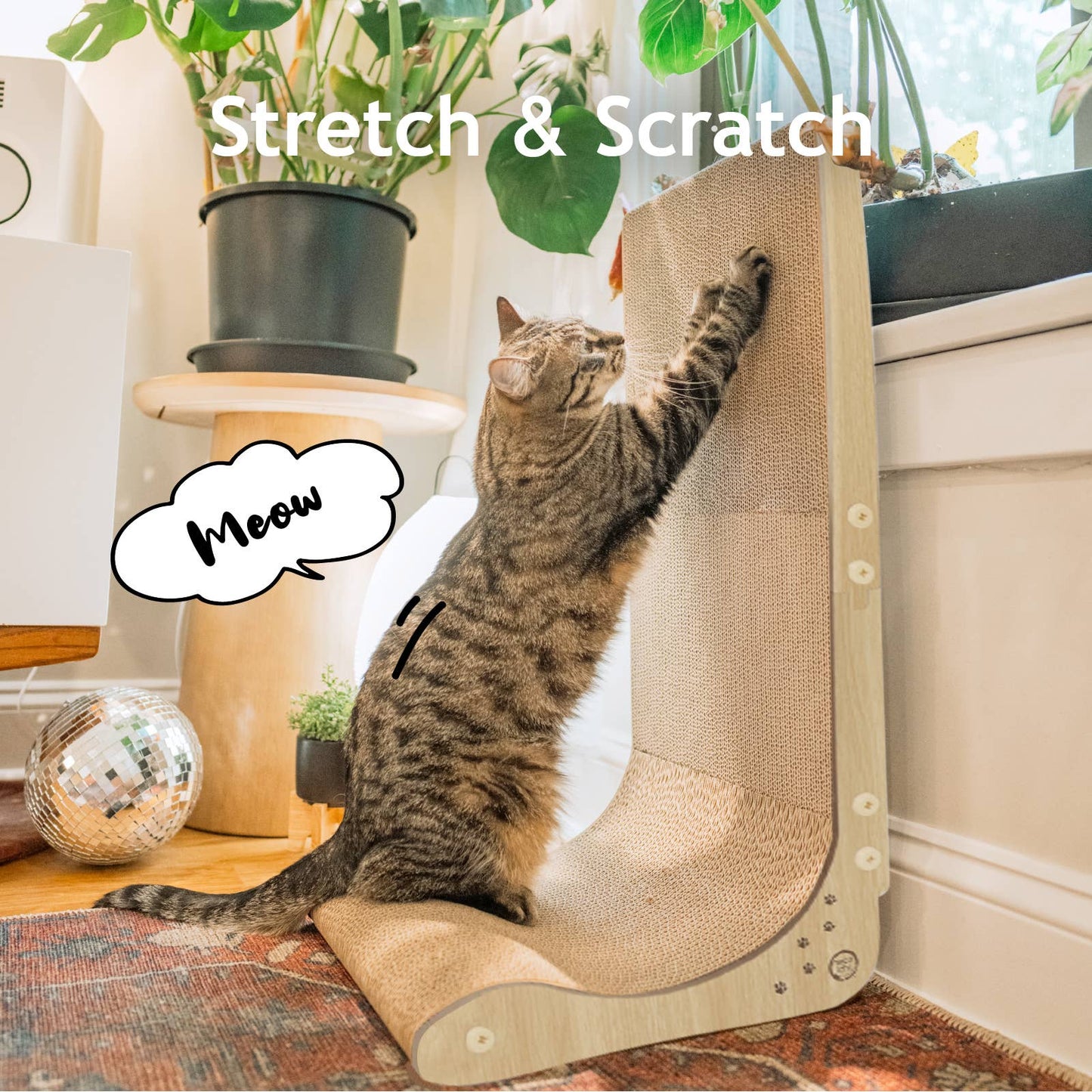 Necoichi ansamblu vertical pentru zgariat pisici, Oak