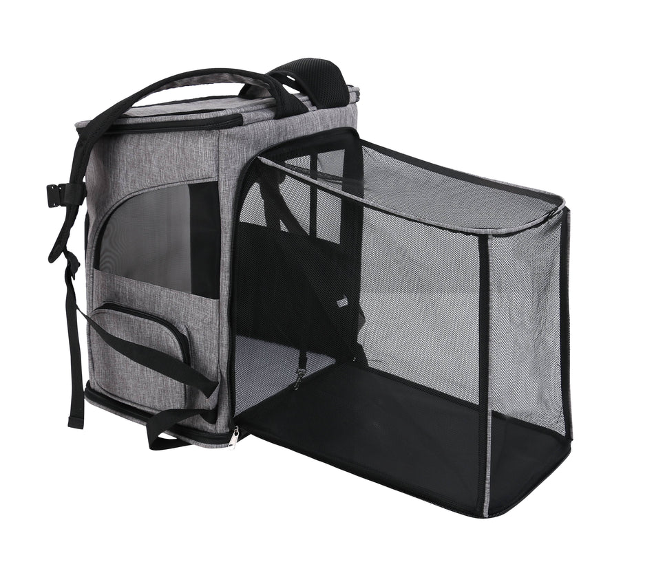 Wouapy Bungalow rucsac extensibil de transport pentru pisici si caini, 36 x 30 x 43 cm