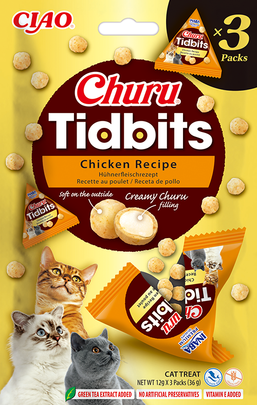 Churu Tidbits cu Pui 36 g (3 x 12 g) | Inaba
