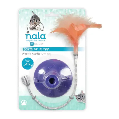 Nala Feather Flyer jucarie pentru pisici cu ventuza si pene