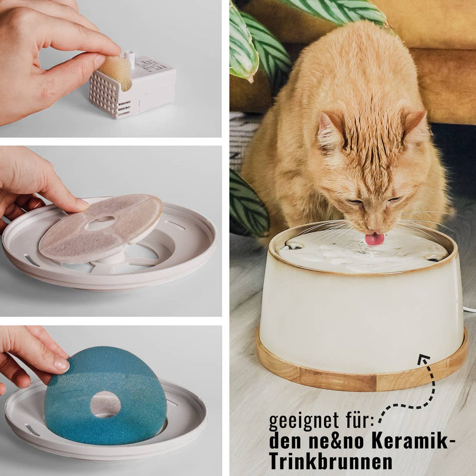 Ne&No filtre de schimb pentru fantana ceramica pisici, set 7 piese