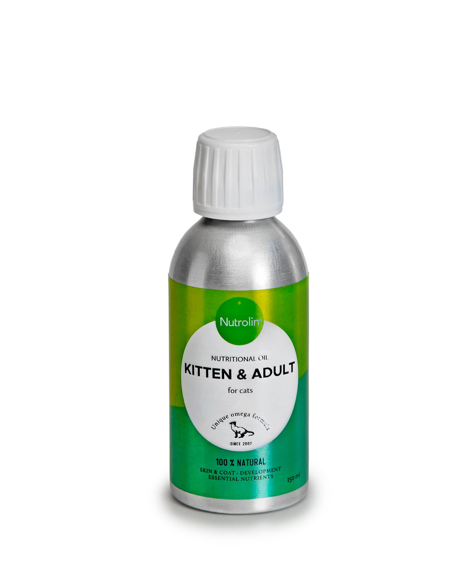 Nutrolin Kitten & Adult ulei cu Omega-3 DHA si Omega-6 ARA pentru pisici, 150 ml