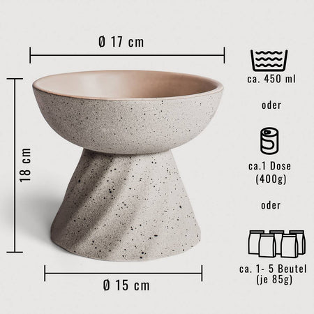 Bol ceramic elevat pentru pisici Ne&No cu aspect de piatra