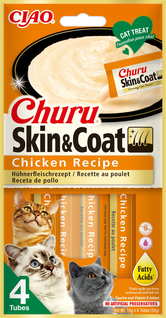 Churu Skin & Coat cu Pui 56 g (4 x 14 g) | Inaba