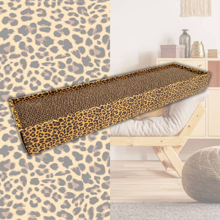 Croci Animalier Leopard placa de zgariat din carton pentru pisici, 48 x 12.5 x 5 cm