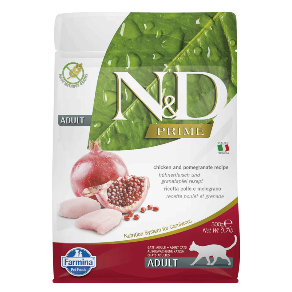 N&D Prime hrana uscata pentru pisici adulte, cu pui, 300 g