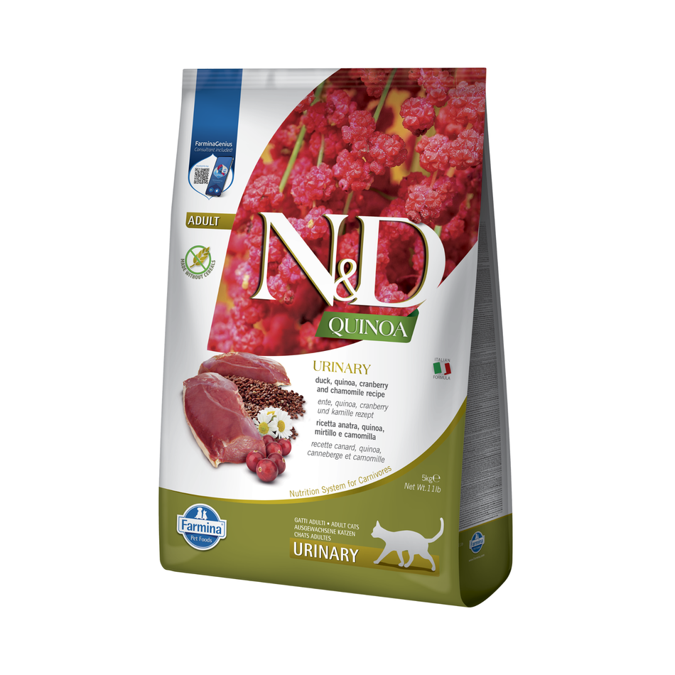 N&D Quinoa Urinary hrană uscată pentru pisici cu rață 5 kg