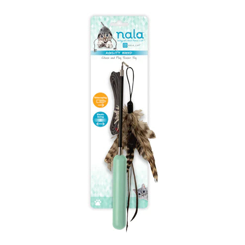 Nala Agility Wand undita telescopica cu fir elastic si clopotel pentru pisici