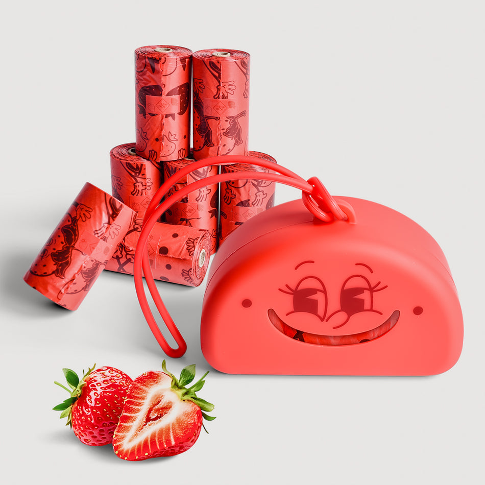 Ne&No dispenser cu 105 pungi igienice parfumate, Capsune