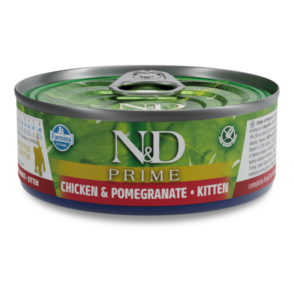 N&D Prime Kitten hrană umedă pentru pisoi, pui și rodie, 70 g