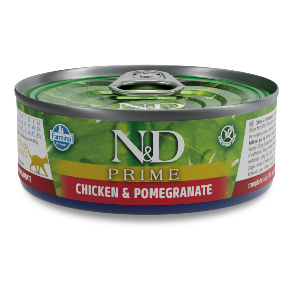 N&D Prime hrana umeda cu pui si rodie pentru pisici adulte, 70 g
