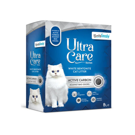 BentySandy Ultra Care Activated Carbon asternut igienic bentonitic cu carbune activ pentru pisici, 8 L