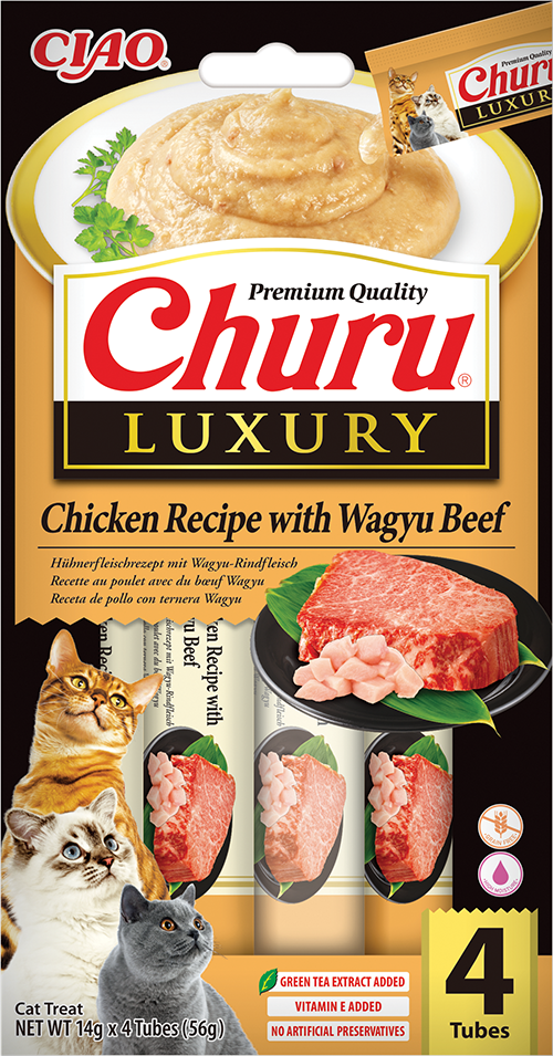Churu Luxury cu Pui si Vita Wagyu 56 g (4 x 14 g) | Inaba