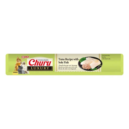Churu Luxury recompensa cremoasa pentru pisici, ton cu sole fish, 4 x 14 g