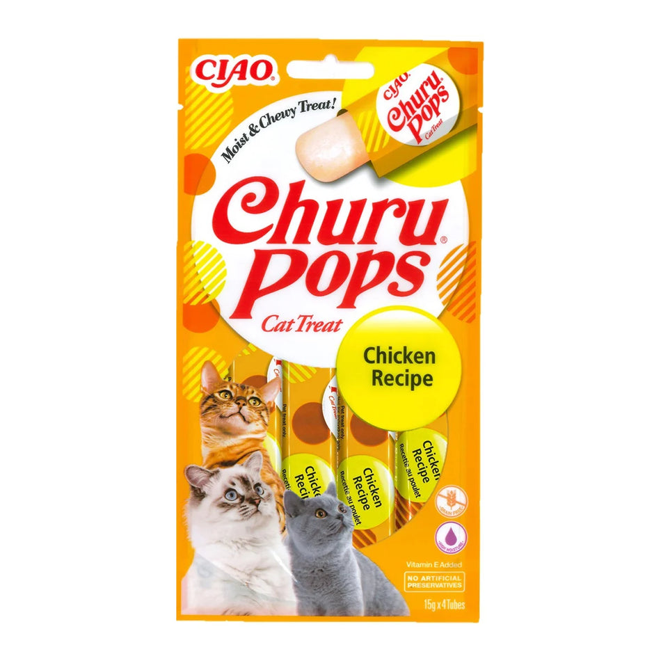 Churu Pops recompensa suculenta pentru pisici, pui, 4 x 15 g