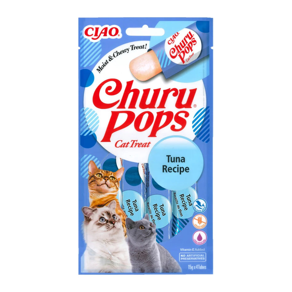 Churu Pops recompensa suculenta pentru pisici, ton, 4 x 15 g