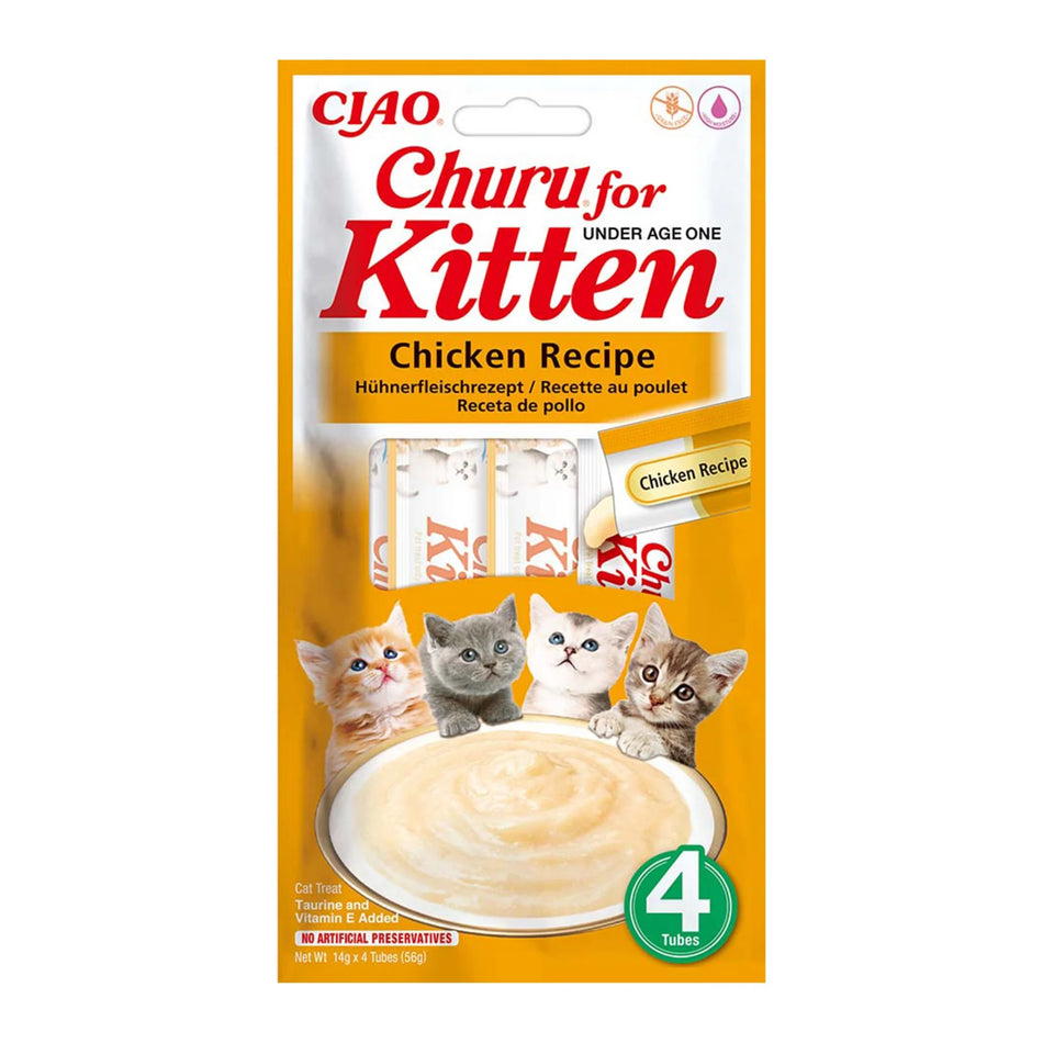 Churu Kitten 4 x 14 g cu pui| Inaba