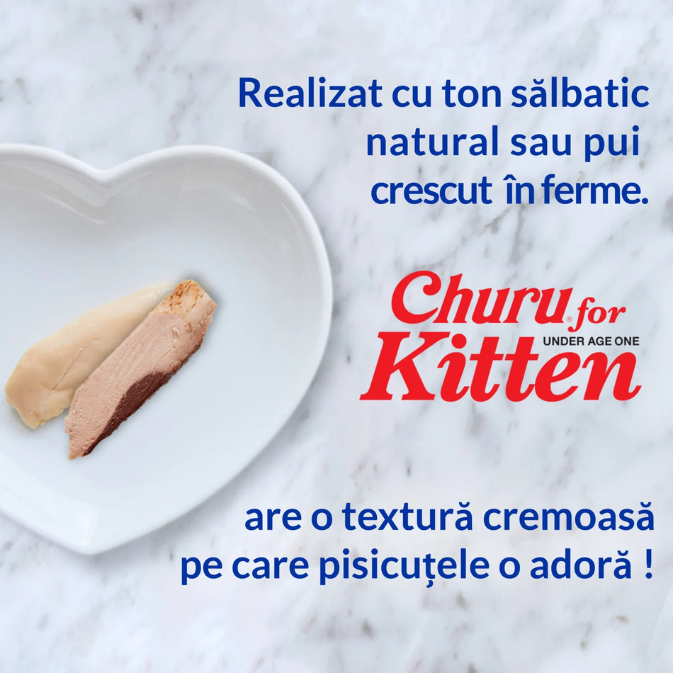 Churu Kitten 4 x 14 g cu pui| Inaba