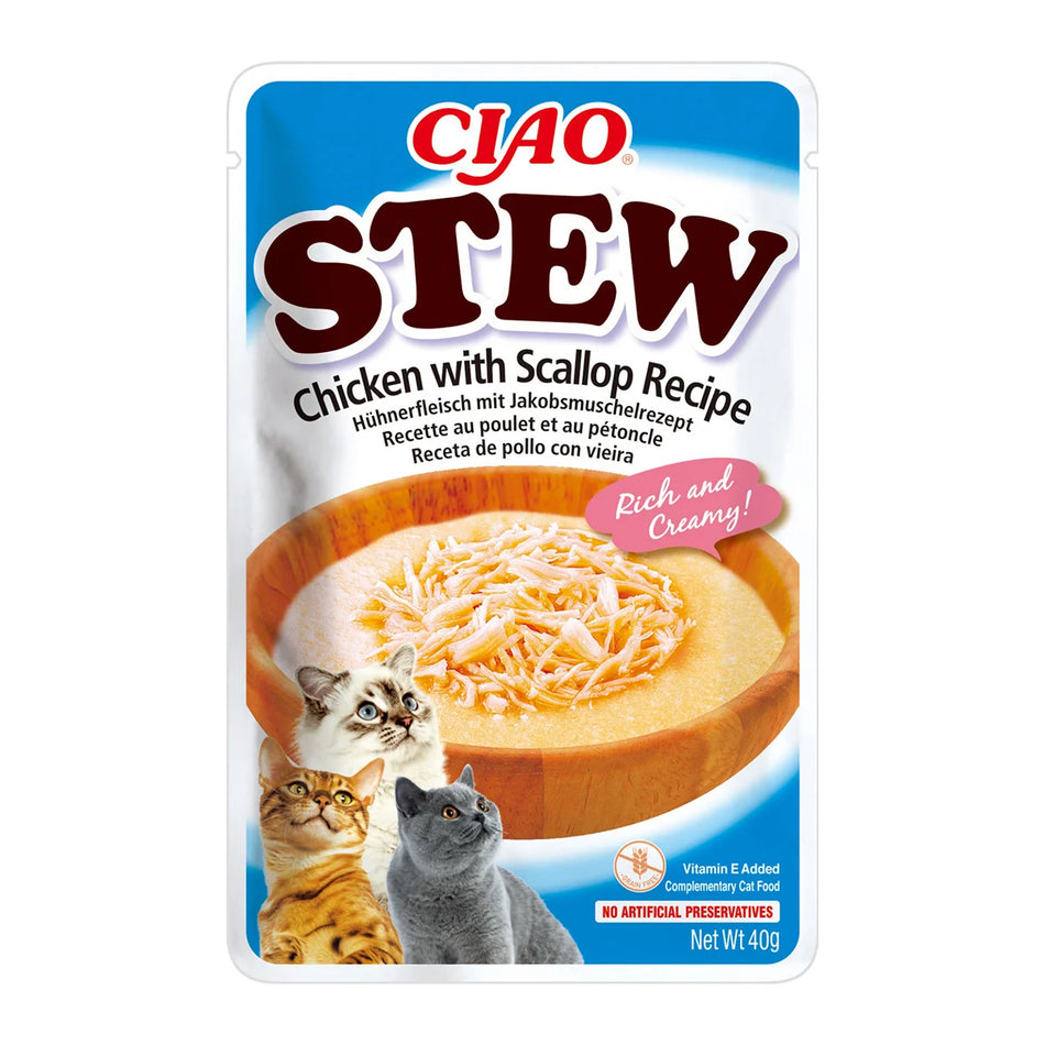Ciao Churu Stew cu pui si scoici, 40 g | Inaba