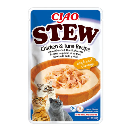 Ciao Churu Stew hrană umedă pentru pisici cu pui și ton, 40 g