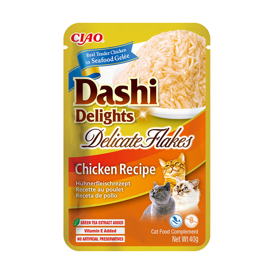 Ciao Dashi Delights Delicate Flakes pentru pisici, pui, 40 g | Inaba