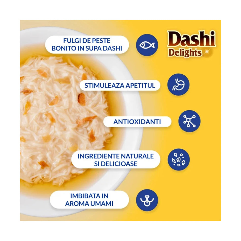 Ciao Dashi Delights Delicate Flakes pentru pisici, pui, 40 g | Inaba