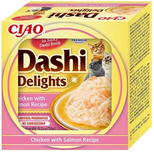 Ciao Dashi Delights pentru pisici, pui si somon, 70 g | Inaba
