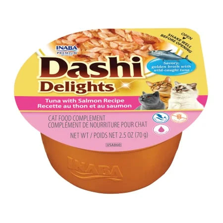 Ciao Dashi Delights pentru pisici, ton si somon, 70 g | Inaba