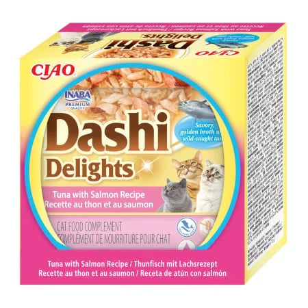 Ciao Dashi Delights pentru pisici, ton si somon, 70 g | Inaba
