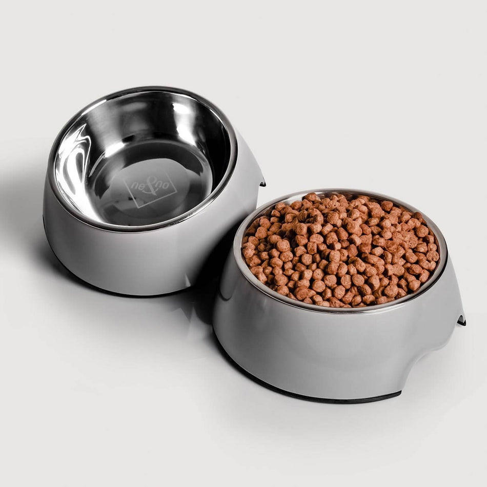 Ne&no set 2 boluri pentru pisici, melamina si inox