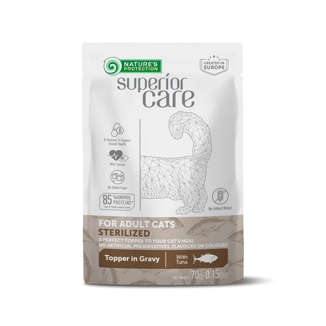 Nature's Protection Superior Care topper pentru pisici sterilizate, cu ton, 70 g