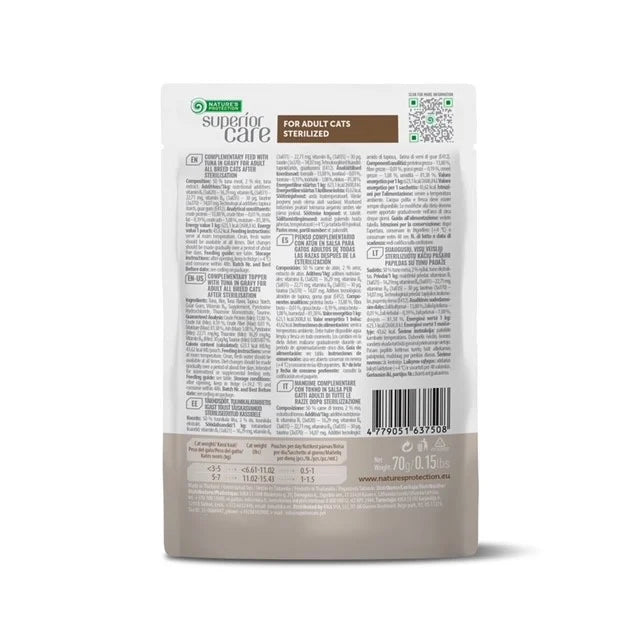 Nature's Protection Superior Care topper pentru pisici sterilizate, cu ton, 70 g