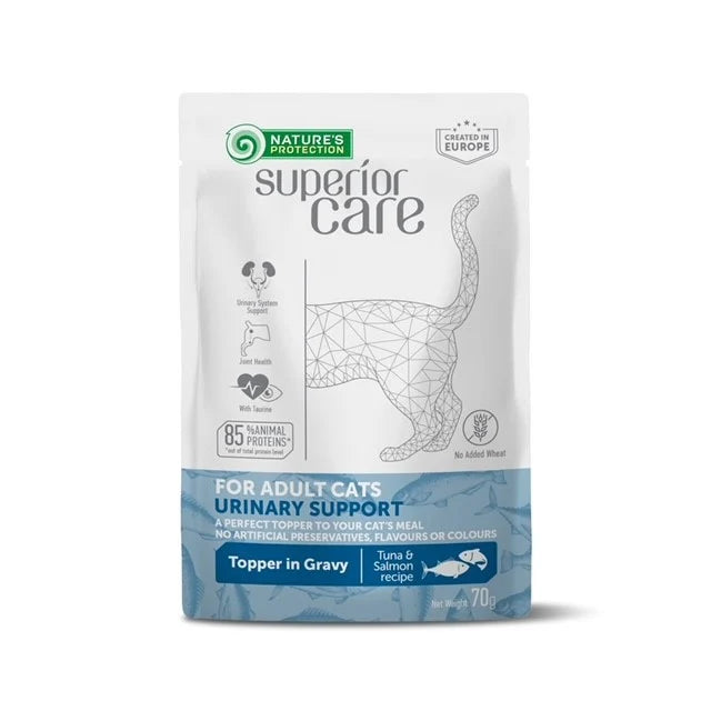 Nature's Protection Superior Care topper pentru pisici adulte, urinary, ton si somon, 70 g