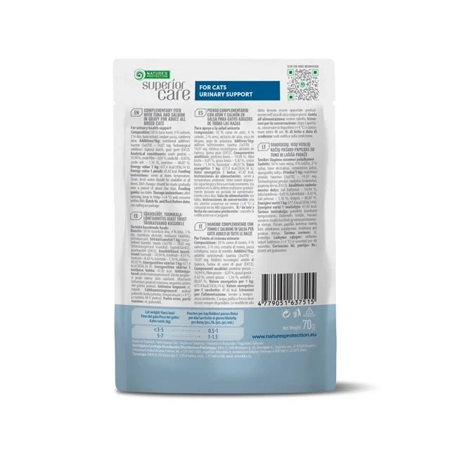 Nature's Protection Superior Care topper pentru pisici adulte, urinary, ton si somon, 70 g