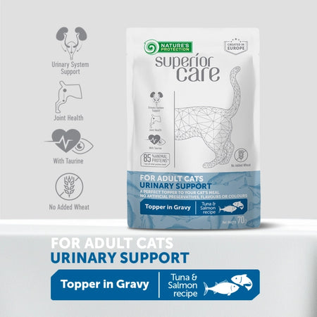 Nature's Protection Urinary topper pentru pisici cu ton și somon 70 g