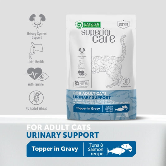 Nature's Protection Superior Care topper pentru pisici adulte, urinary, ton si somon, 70 g
