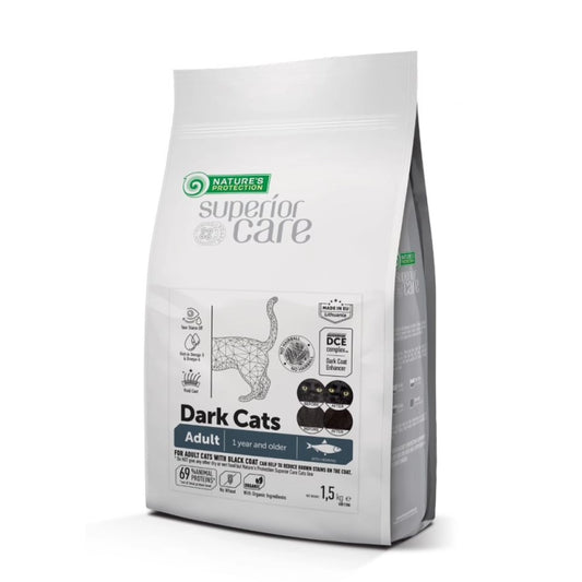 Nature's Protection Superior Care Grain Free hrana uscata pentru pisici adulte cu blana inchisa, hering, 1.5 kg