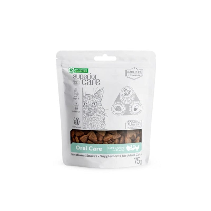 Nature's Protection Superior Care recompense Oral Care pentru pisici adulte, cu pasare, 75 g