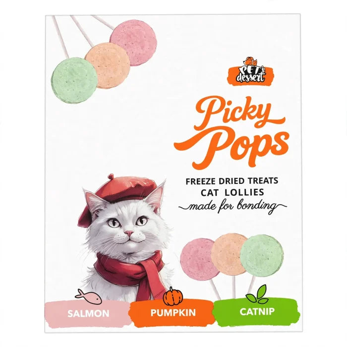 Pet's Dessert Picky Pops acadele liofilizate pentru pisici, 3 arome, 12 x 1,4 g
