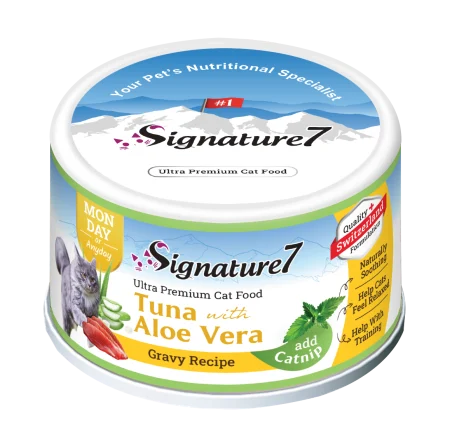 Signature7 hrana umeda pentru pisici cu ton si aloe vera, 70 g