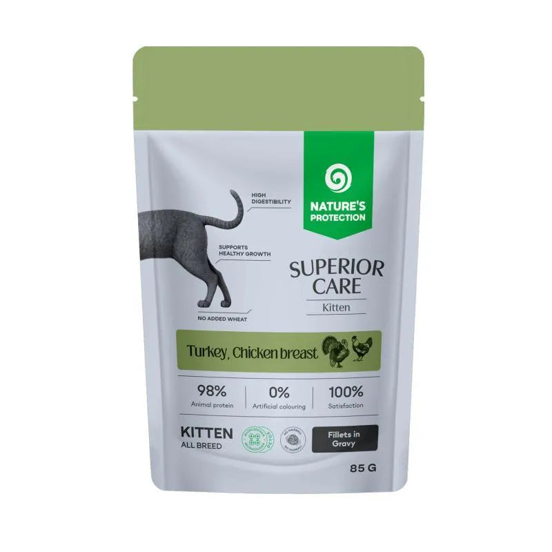 Nature's Protection Kitten pui si curcan, 85 g