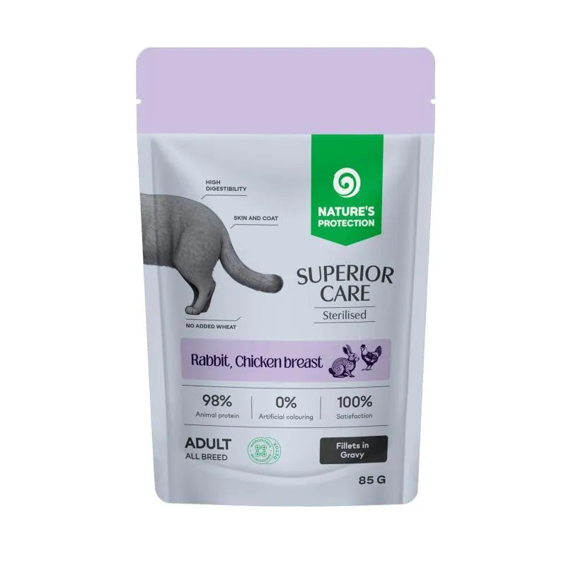 Nature's Protection Sterilised iepure si pui, 85 g